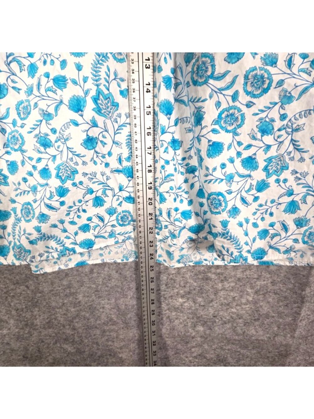 Draper James Blue White Floral Paisley V Neck Puff Sleeve Top Size XXL - Picture 5 of 10
